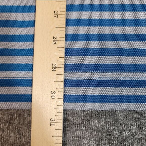 Footjoy Men’s Golf Polo Shirt Size L Knit Blue Gay Sriped  Short Sleeve - Picture 11 of 13